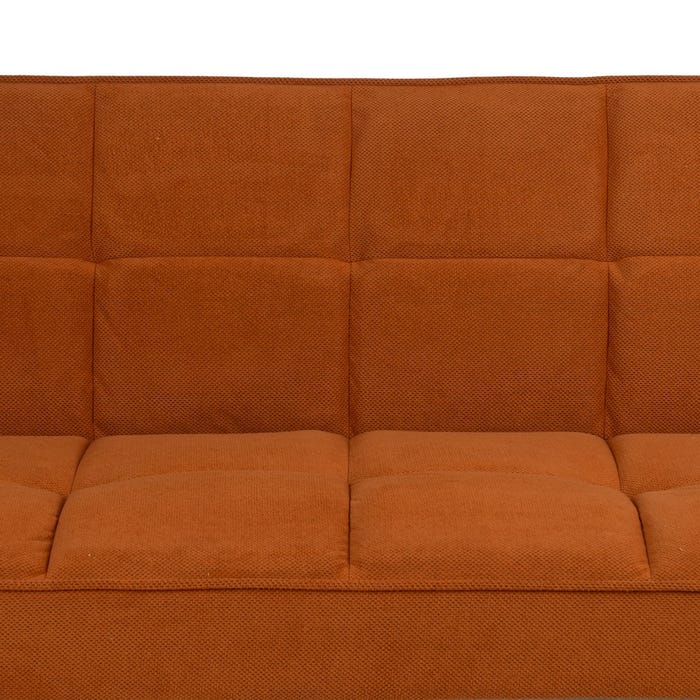 Orange Sofa Bed Wood Decoration 175 X 84 X 73 Cm