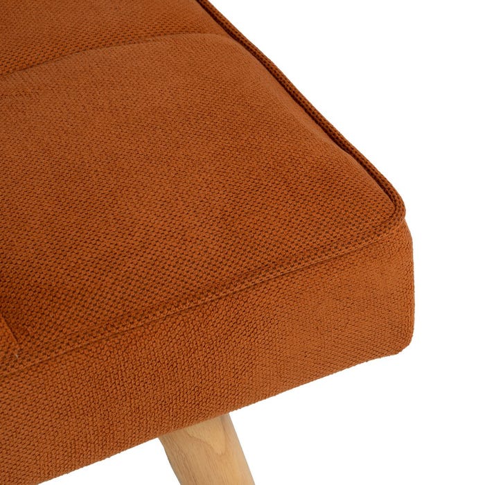 Orange Sofa Bed Wood Decoration 175 X 84 X 73 Cm
