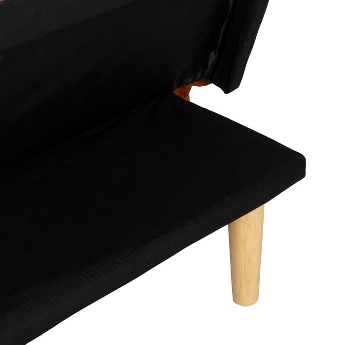 Orange Sofa Bed Wood Decoration 175 X 84 X 73 Cm