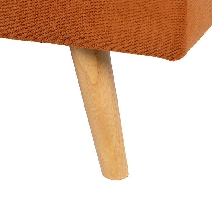 Orange Sofa Bed Wood Decoration 175 X 84 X 73 Cm