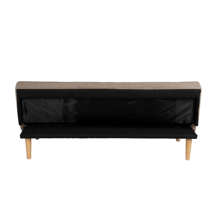 Beige Sofa Bed Wood Decoration 175 X 84 X 73 Cm