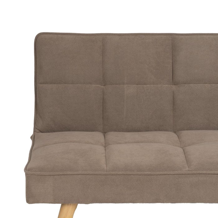 Beige Sofa Bed Wood Decoration 175 X 84 X 73 Cm