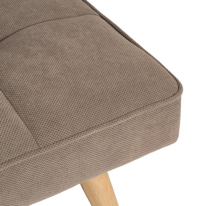 Beige Sofa Bed Wood Decoration 175 X 84 X 73 Cm