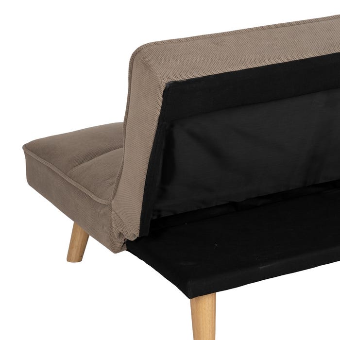 Beige Sofa Bed Wood Decoration 175 X 84 X 73 Cm