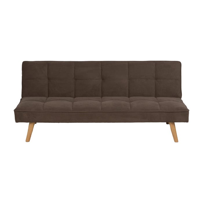 Taupe Sofa Bed Wood Decoration 175 X 84 X 73 Cm