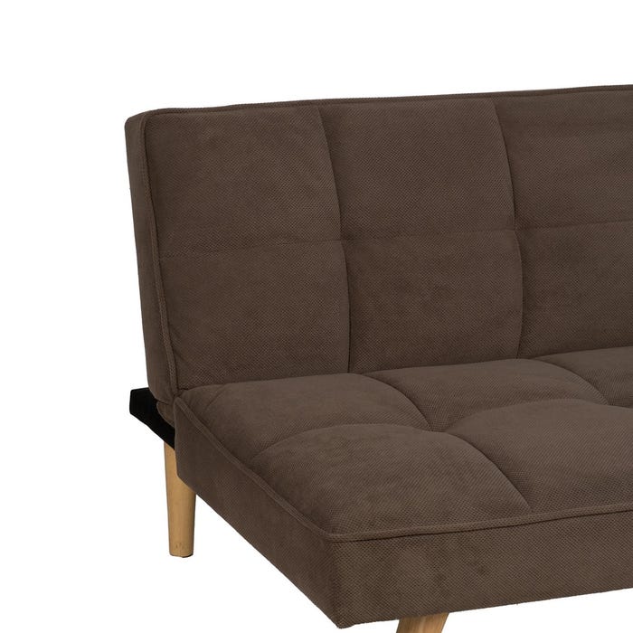 Taupe Sofa Bed Wood Decoration 175 X 84 X 73 Cm