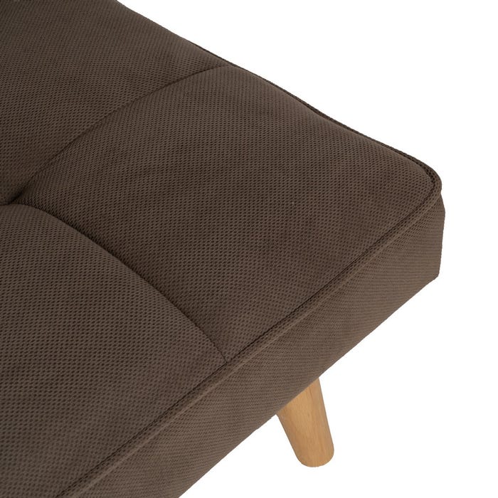 Taupe Sofa Bed Wood Decoration 175 X 84 X 73 Cm