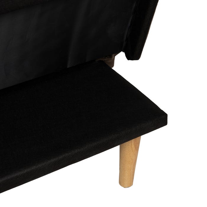 Taupe Sofa Bed Wood Decoration 175 X 84 X 73 Cm