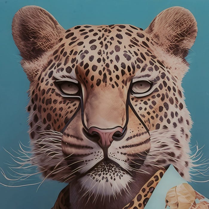Leopard Print Glass Picture 60 X 80 Cm