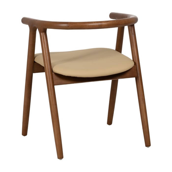 Silla Crema-Marrón Madera De Olmo 47 X 46 X 71 Cm