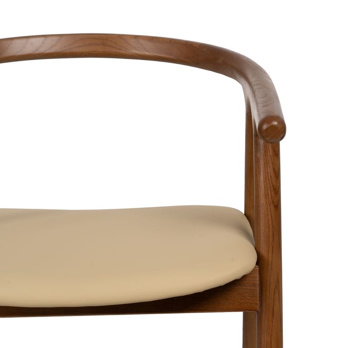 Silla Crema-Marrón Madera De Olmo 47 X 46 X 71 Cm