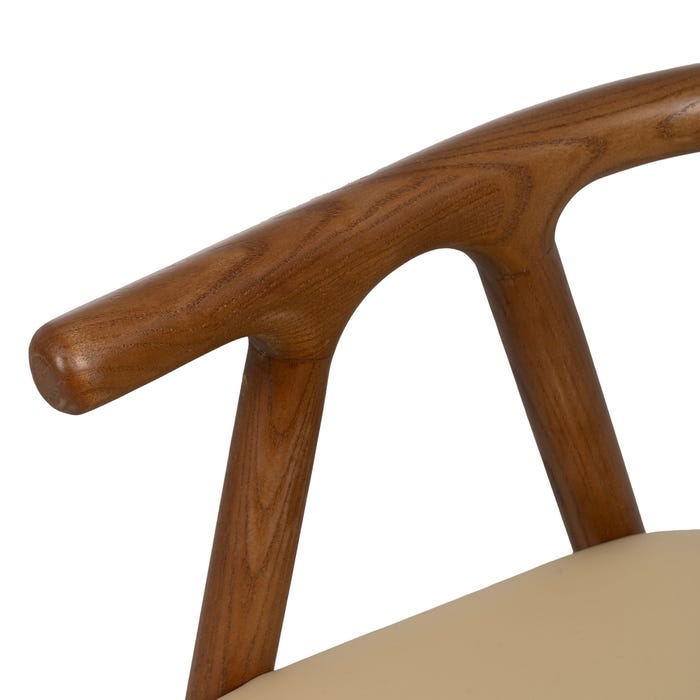 Silla Crema-Marrón Madera De Olmo 47 X 46 X 71 Cm