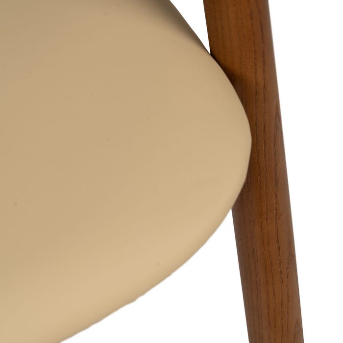 Silla Crema-Marrón Madera De Olmo 47 X 46 X 71 Cm