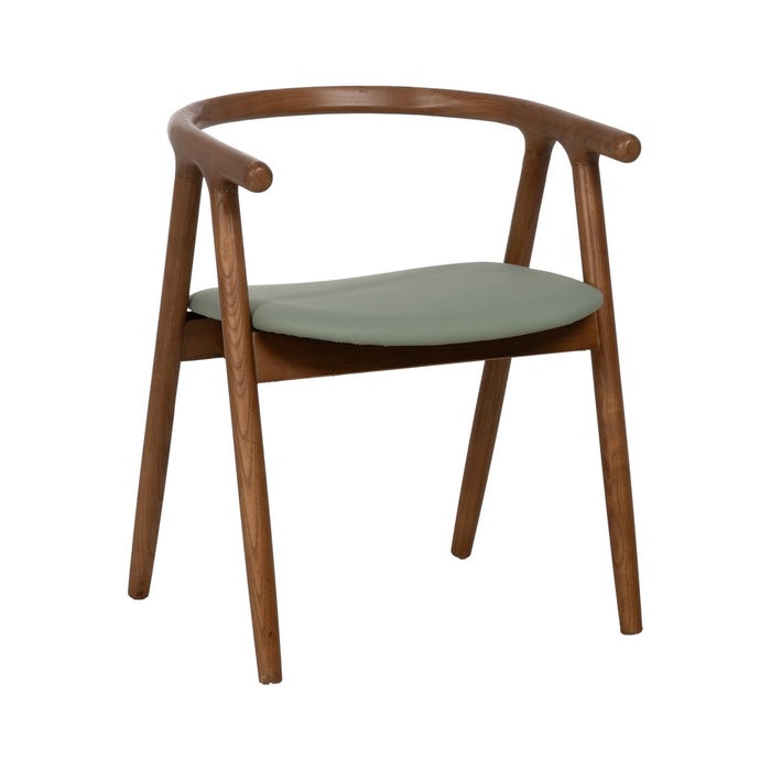 Cadeira de madeira de olmo marrom-verde 47 x 46 x 71 cm
