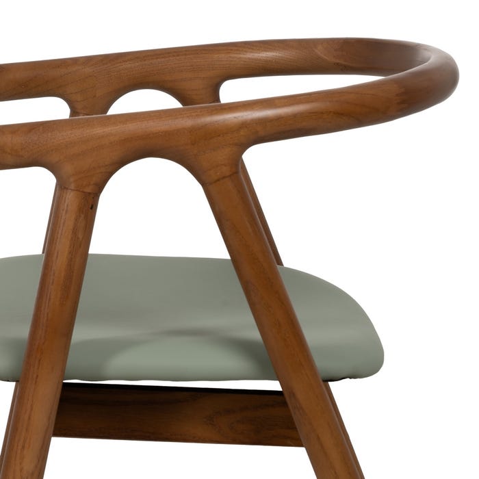 Brown-Green Elm Wood Chair 47 x 46 x 71 cm