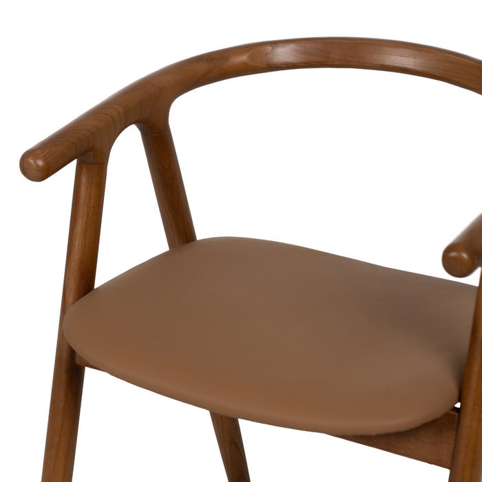 Yellow-Brown Elm Wood Chair 47 x 46 x 71 cm