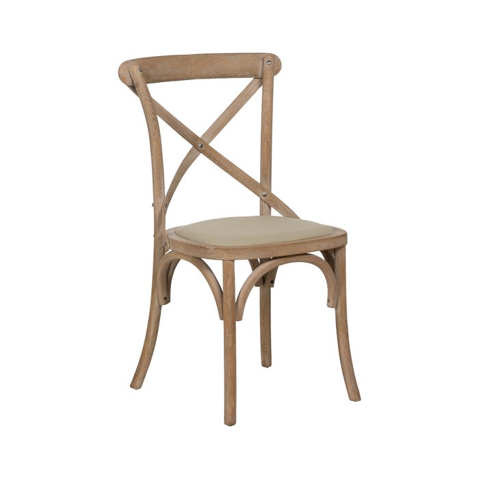 Silla Natural-Beige Tejido-Madera 44 X 42 X 88 Cm