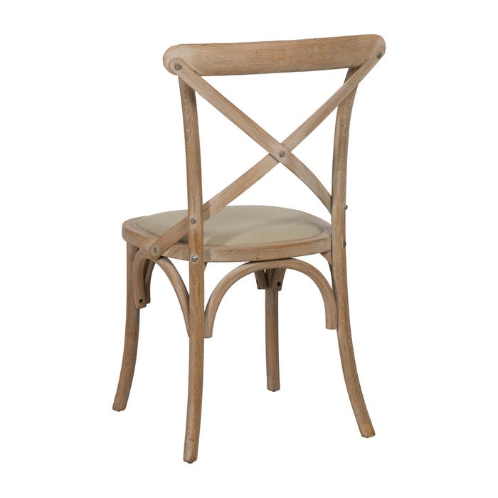 Natural-Beige Fabric-Wood Chair 44 X 42 X 88 Cm