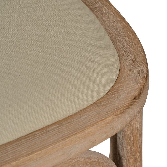 Natural-Beige Fabric-Wood Chair 44 X 42 X 88 Cm