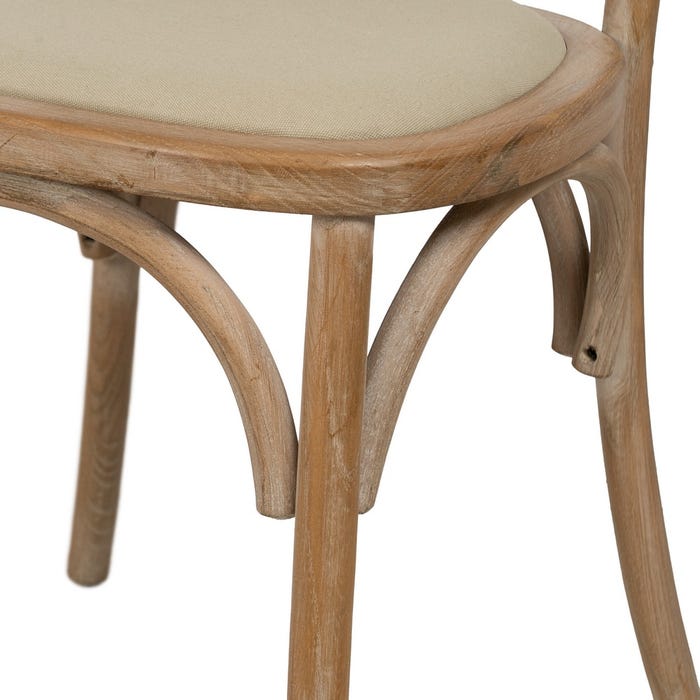 Silla Natural-Beige Tejido-Madera 45 X 46 X 92 Cm