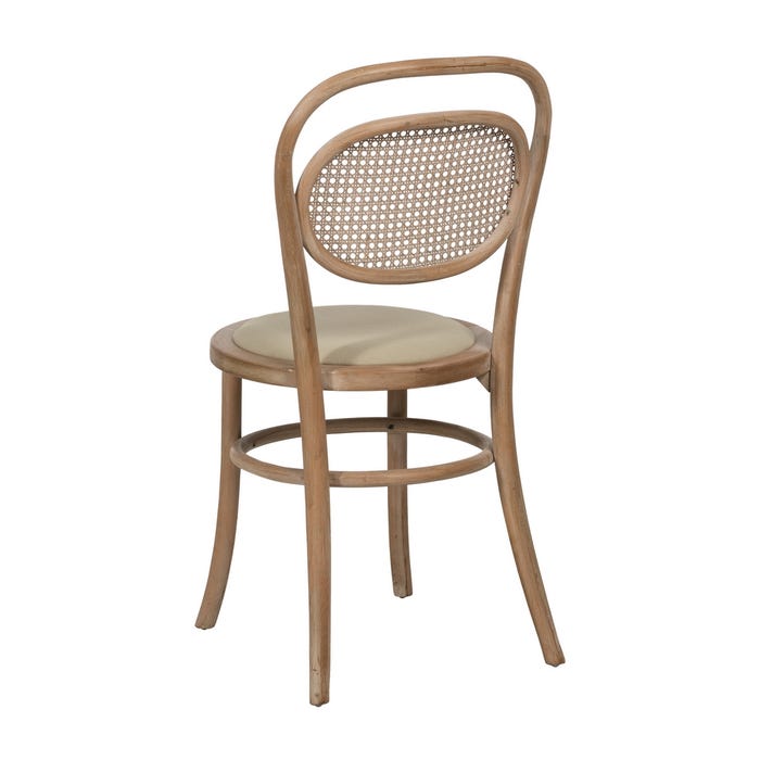 Natural-Beige Fabric-Wood Chair 41 X 41 X 89 Cm