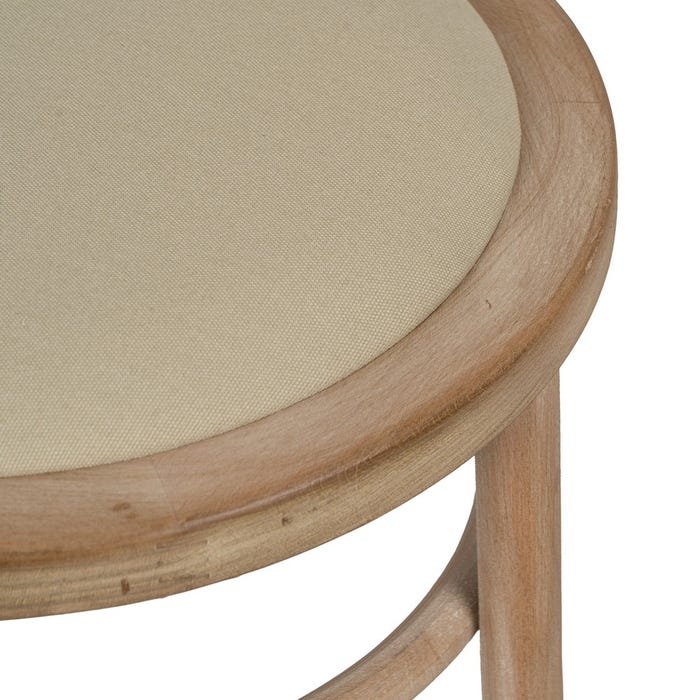 Natural-Beige Fabric-Wood Chair 41 X 41 X 89 Cm