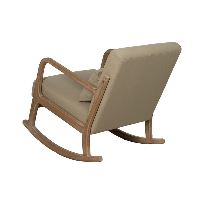 Natural-Beige Rocking Chair Fabric-Wood 66 X 88 X 80 Cm