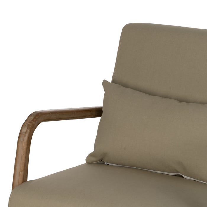Natural-Beige Rocking Chair Fabric-Wood 66 X 88 X 80 Cm
