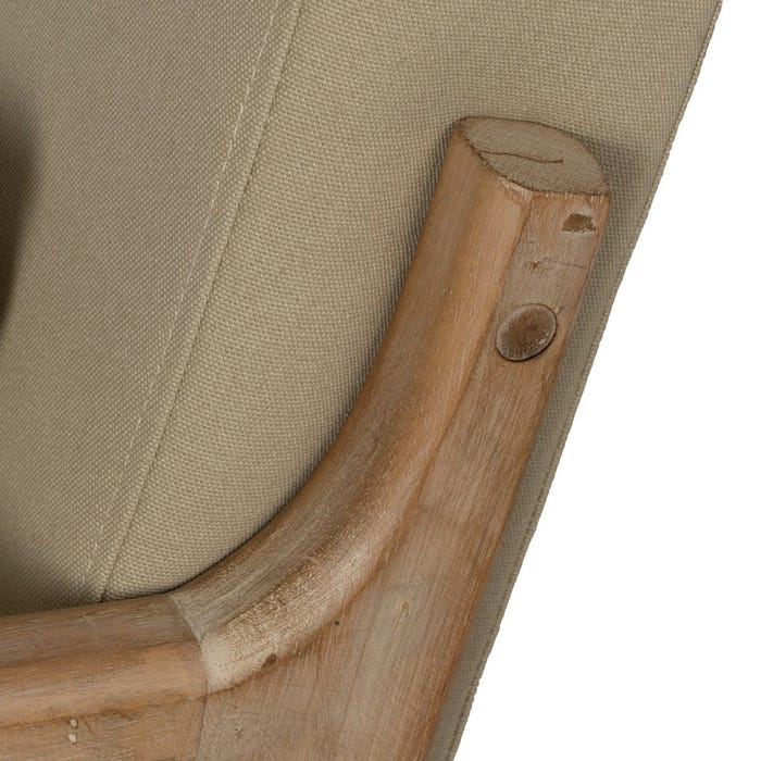 Natural-Beige Rocking Chair Fabric-Wood 66 X 88 X 80 Cm