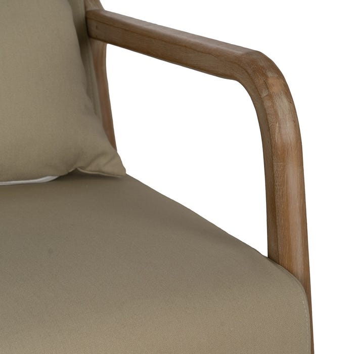 Natural-Beige Rocking Chair Fabric-Wood 66 X 88 X 80 Cm