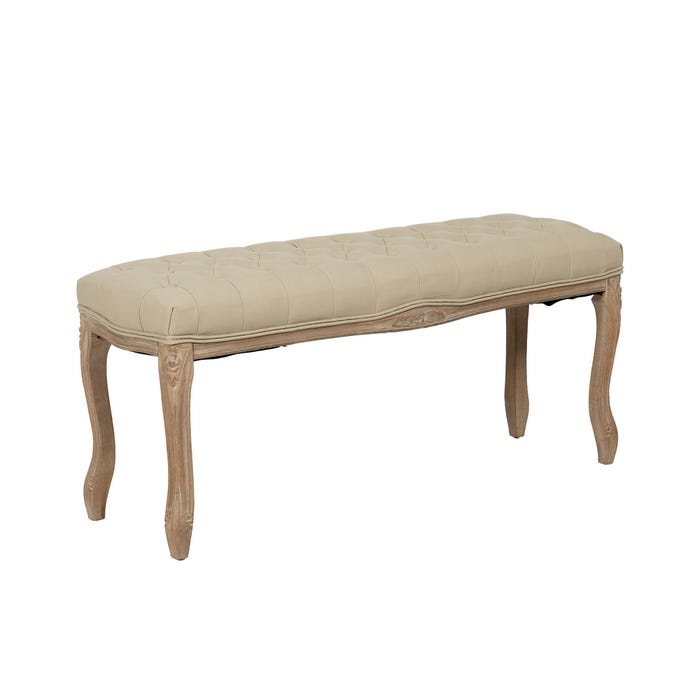 Banqueta Natural-Beige Tejido-Madera 110 X 36 X 47 Cm