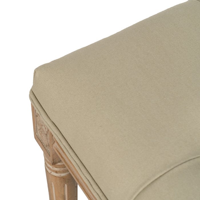 Banqueta Natural-Beige Tejido-Madera 65 X 41 X 48 Cm