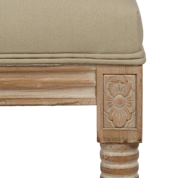 Banqueta Natural-Beige Tejido-Madera 65 X 41 X 48 Cm