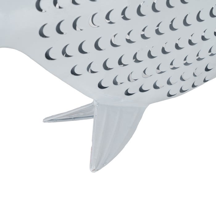 White Metal Fish Figure 49.50 X 7 X 36.50 Cm