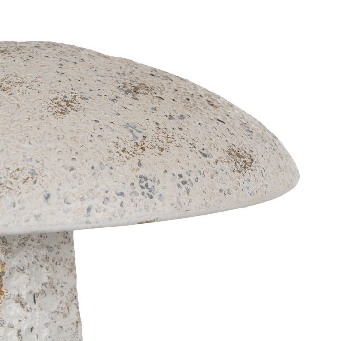 Figura de cogumelo de metal bege 33,50 x 33,50 x 38,50 cm