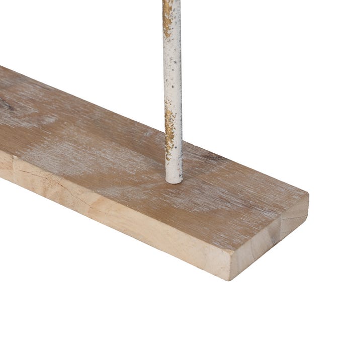 Figura de peixe de metal rosa e branco 63 x 8 x 33 cm