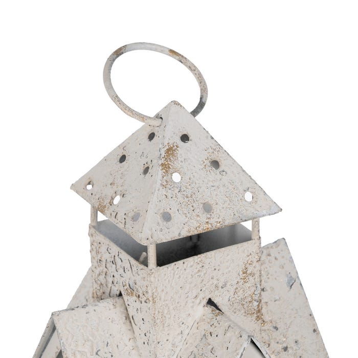 Farol Portavelas Blanco Metal 15 X 15 X 45 Cm