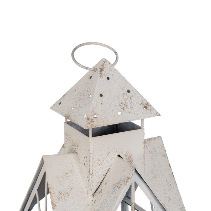 Farol Portavelas Blanco Metal 21 X 21 X 63 Cm