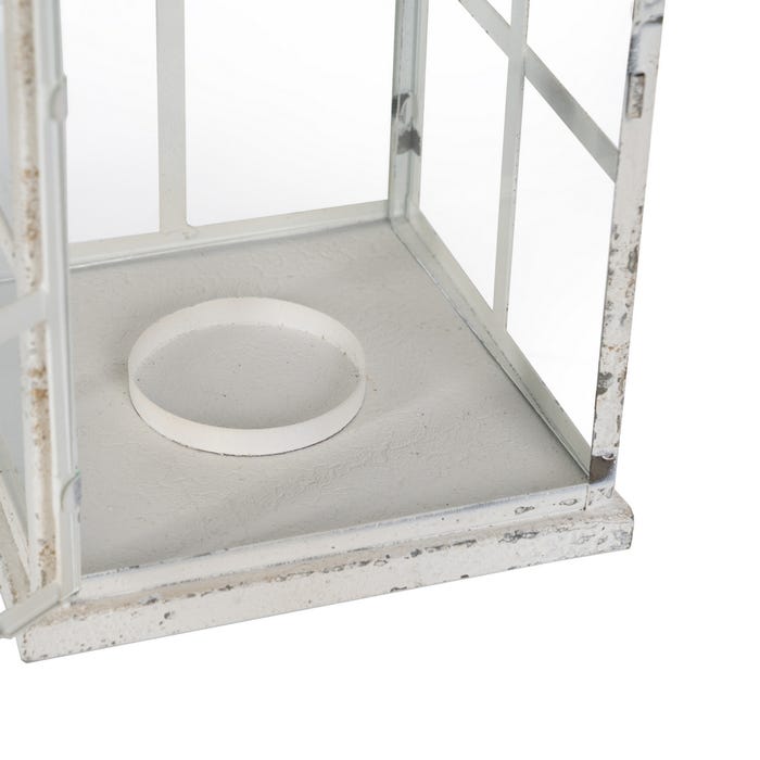Farol Portavelas Blanco Metal 21 X 21 X 63 Cm