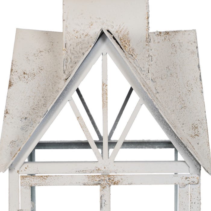 Farol Portavelas Blanco Metal 21 X 21 X 63 Cm