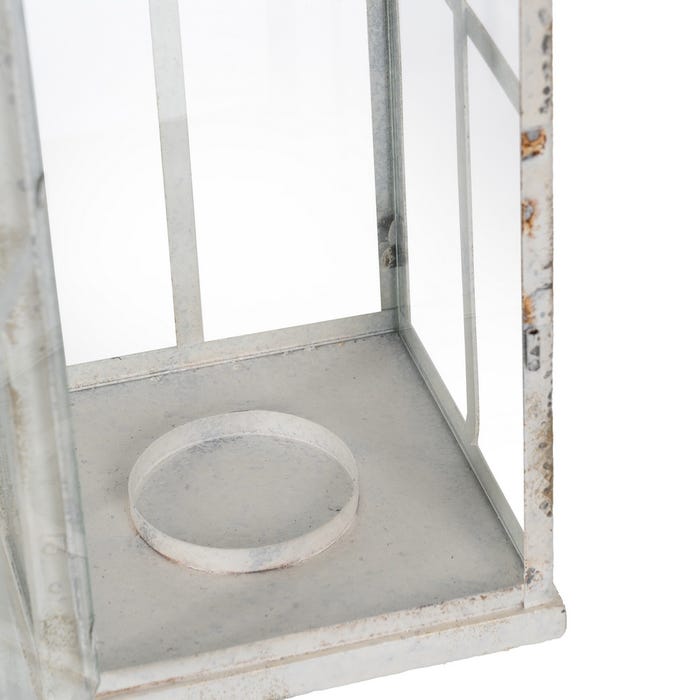 Lantern Candle Holder Light Blue Metal 18 X 18 X 61 Cm