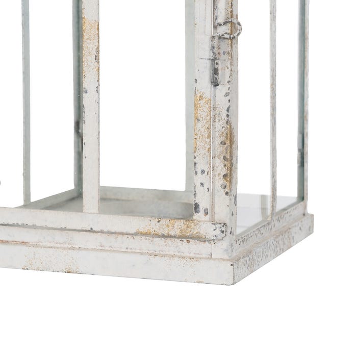Lantern Candle Holder Light Blue Metal 18 X 18 X 61 Cm