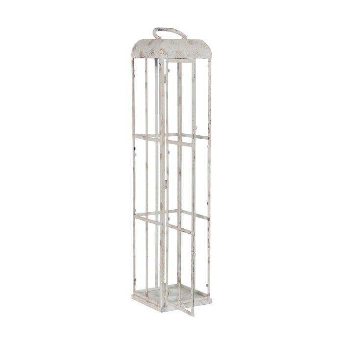 Light Blue Metal Candle Holder Lantern 18 X 18 X 81 Cm