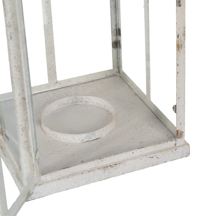Light Blue Metal Candle Holder Lantern 18 X 18 X 81 Cm