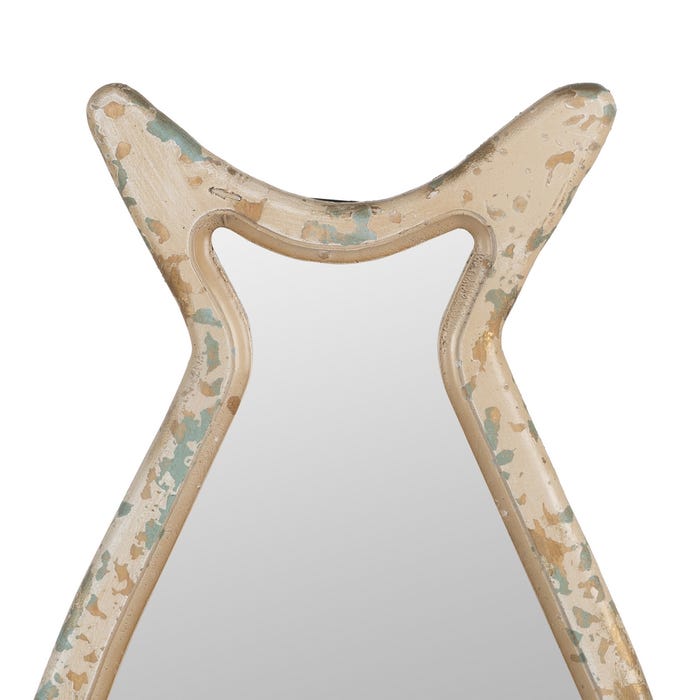 Espejo Pez Blanco Rozado Madera 24,50 X 2 X 64 Cm