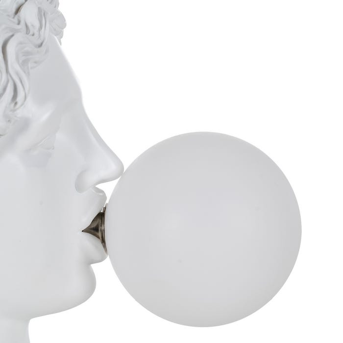 White Resin Small Table Lamp 35.50 X 20 X 31 Cm