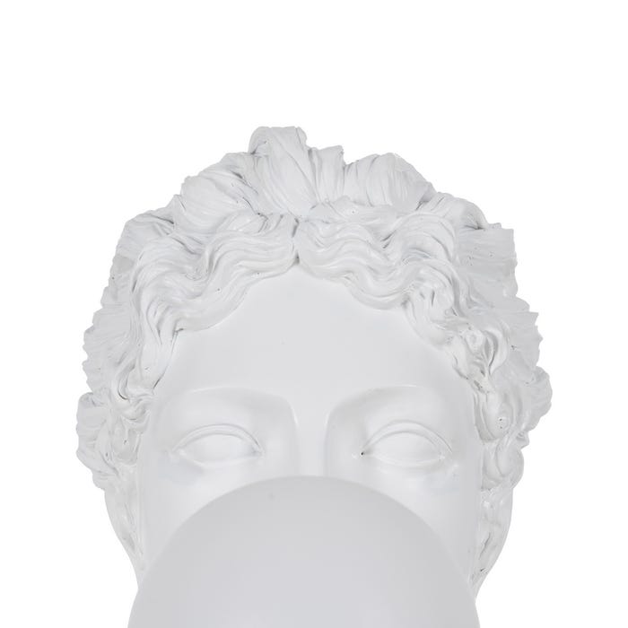 White Resin Small Table Lamp 35.50 X 20 X 31 Cm