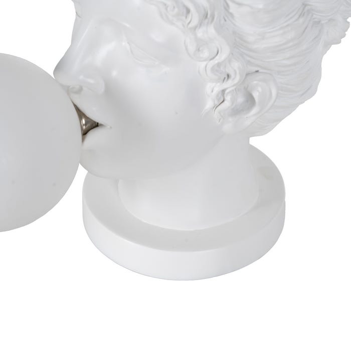 White Resin Small Table Lamp 35.50 X 20 X 31 Cm