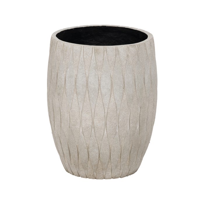 S/2 Jarrón Crema Magnesio Decoración 36 X 36 X 50 Cm