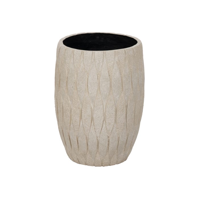 S/2 Vaso de Magnésio Creme Decoração 36 X 36 X 50 Cm